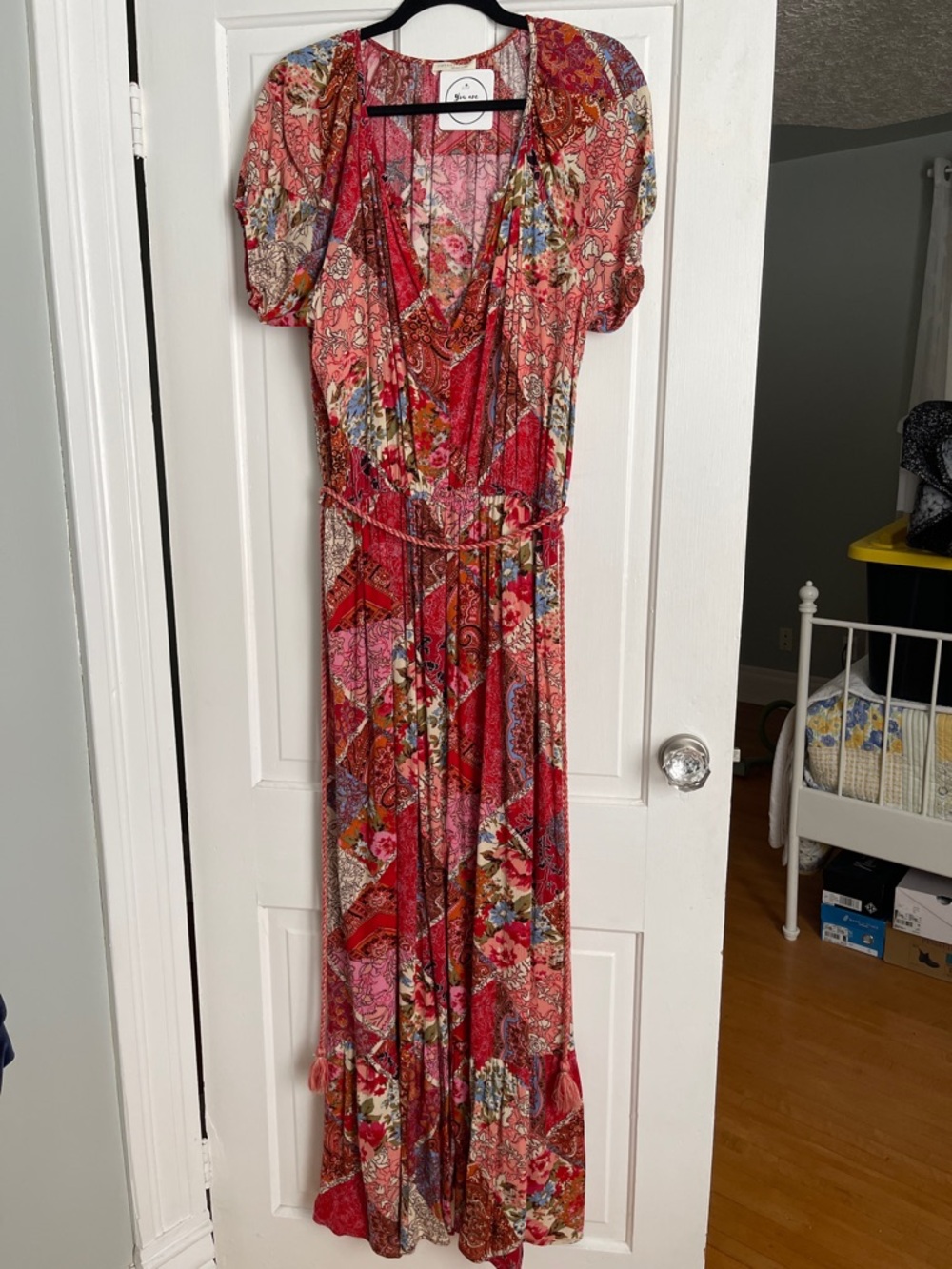 lovestitch Pink Paisley Boho Maxi Dress